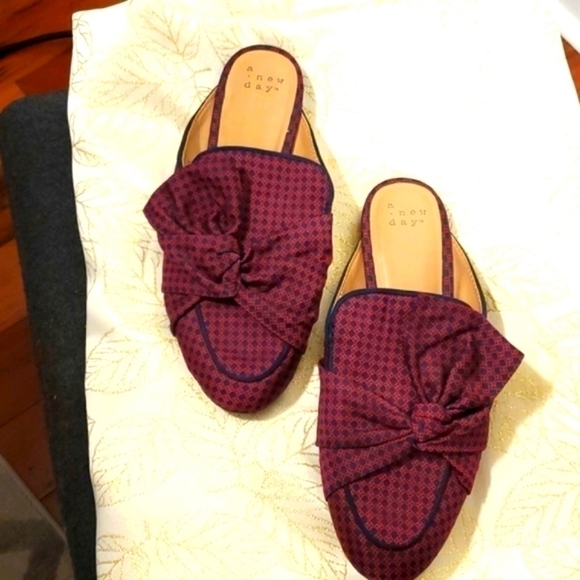 Purple Natalee Bow Loafer Mule Flats Size 8 - Picture 7 of 12